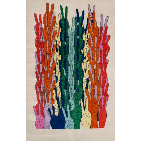 Vintage Oversize Hand Knotted Turkish Wool Rug